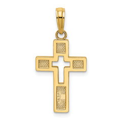 10K Polished Cut-Out Cross Charm