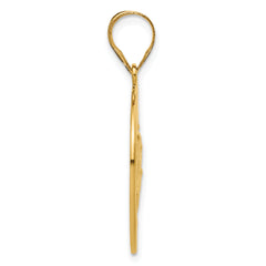 10K Polished Saint Christopher Coin Charm