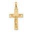 Cut-Out Heart Crucifix Charm in 10K Yellow Gold, 31mm Reversible - Sophia Jewelers