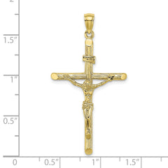 10K Textured Crucifix Charm
