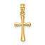 10K Polished Beveled Cross w/ Round tips Charm