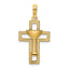Cross with Communion Cup Charm in 10K Yellow Gold, 25mm Textured - Sophia Jewelers