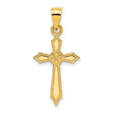 10K w/ Engraved Edges Cross Charm
