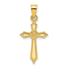 10K w/ Engraved Edges Cross Charm