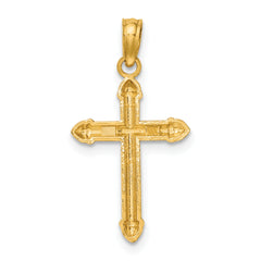 10K Polished w/ Scroll Design Cross Charm