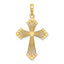 Cut-Out Cross & Heart Charm in 10K Yellow Gold, 25mm - Sophia Jewelers
