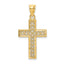 Filigree Cross Charm in 10K Yellow Gold, 22mm Diamond-Cut - Sophia Jewelers