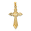Cross Charm in 10K Yellow Gold, 24mm Diamond-Cut - Sophia Jewelers