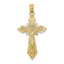 Crucifix Charm in 10K Yellow Gold, 31mm Diamond-Cut - Sophia Jewelers