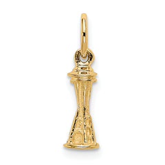 10k Solid Polished 3-D Space Needle Charm