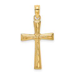 10K D/C Textured Cross Charm