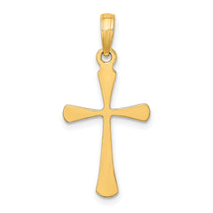 10K Polished Beveled Tip Cross Charm