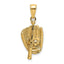 Baseball Glove, Bat & Ball Charm in 10K Yellow Gold, 16mm Textured - Sophia Jewelers