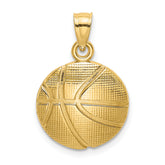 10K Textured Basketball Charm