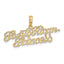 Puerto Rican Princess Script Charm in 10K Yellow Gold, 10mm Textured - Sophia Jewelers