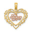 Love Heart Charm in 10K Two-Tone Gold, 22mm - Sophia Jewelers