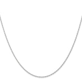 10K White Gold 0.95mm Cable Chain Necklace - view 2