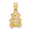 10k w/Rhodium Teddy Bear Charm
