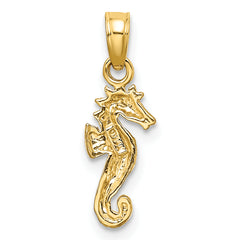 10K w/Rhodium 2-D Seahorse Charm