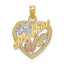 10K Two-Tone Gold Two-tone and White Rhodium #1 MOTHER in Heart Charm - Sophia Jewelers