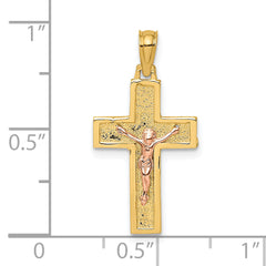 10K Two-Tone Latin Crucifix Charm