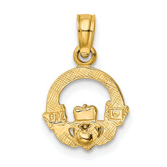 10k Two-Tone Claddagh w/ Heart Charm