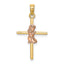 10K Two-Tone 2-D Girl On Cross Charm