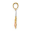 10K Two-Tone Gold Two-tone and White Rhodium #1 MOM with Flower Charm - view 2