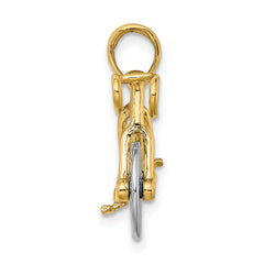 10k w/Rhodium 3-D Ten Speed Bicycle Charm