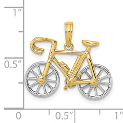 10k w/Rhodium 3-D Ten Speed Bicycle Charm