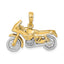 Motorcycle Charm in 10K Two-Tone Gold, 16mm Moveable - Sophia Jewelers