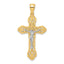 Crucifix Charm in 10K Two-Tone Gold with Scrolled Tips, 43mm - Sophia Jewelers
