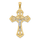 10K Two-tone Cut-Out Crucifix Charm