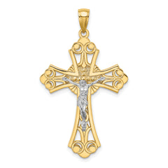 10K Two-tone Cut-Out Crucifix Charm