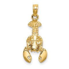 10K w/Rhodium 2-D Moveable Lobster Charm