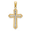 10K w/ Rhodium D/C Cross Pendant