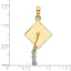 10K None and White Rhodium 3-D Graduation Cap with Moveable Tassel Charm - view 3