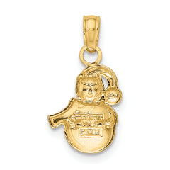10K w/ Rhodium Snowman Pendant