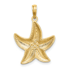 10K Rhodium D/C Small Starfish Charm