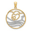 10k w/Rhodium Sun, Hearts ,Water Circle Charm