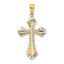 10K W/ Rhodium D/C Reversible Cross Charm