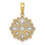 10K w/Rhodium and D/C Filigree Flower Charm