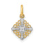10K w/Rhodium Mini Cross Medallion Charm