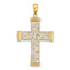Cross Charm in 10K Yellow Gold, 29mm Diamond-Cut - Sophia Jewelers
