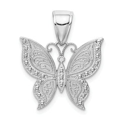 10K White Gold Butterfly Pendant