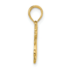 10K Polished MOM w/Heart and Angels Pendant