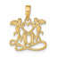 Mom Heart & Angels Pendant in 10K Yellow Gold, 18mm - Sophia Jewelers