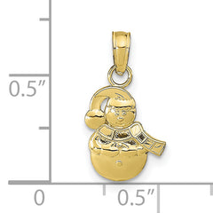 10k Snowman Pendant