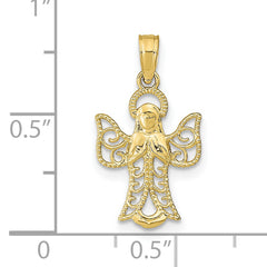 10K Angel W/Filigree Cut-Out Wings Charm
