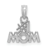 10k White Gold Polished #1 MOM Pendant